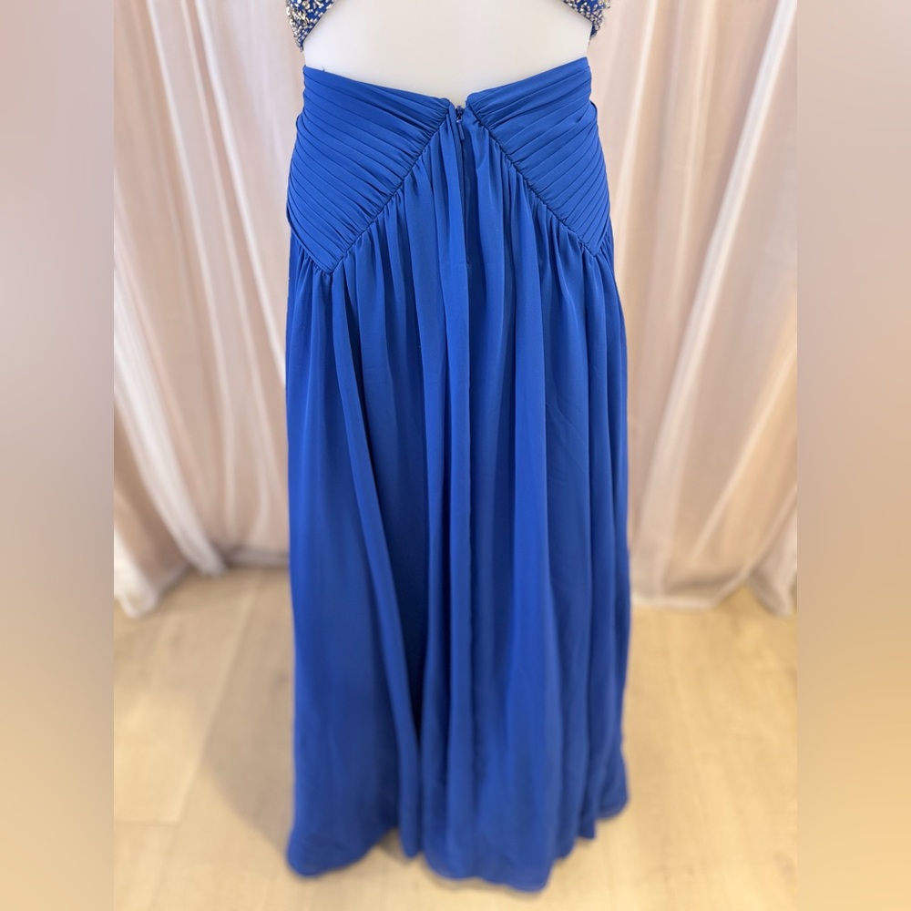 David’s Bridal Elegant Blue Evening Gown blue formal dress - Picture 10 of 11